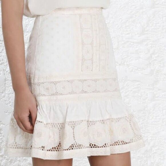 Zimmermann Prima Dot Broiderie Skirt S0 b54 - Picture 5 of 10